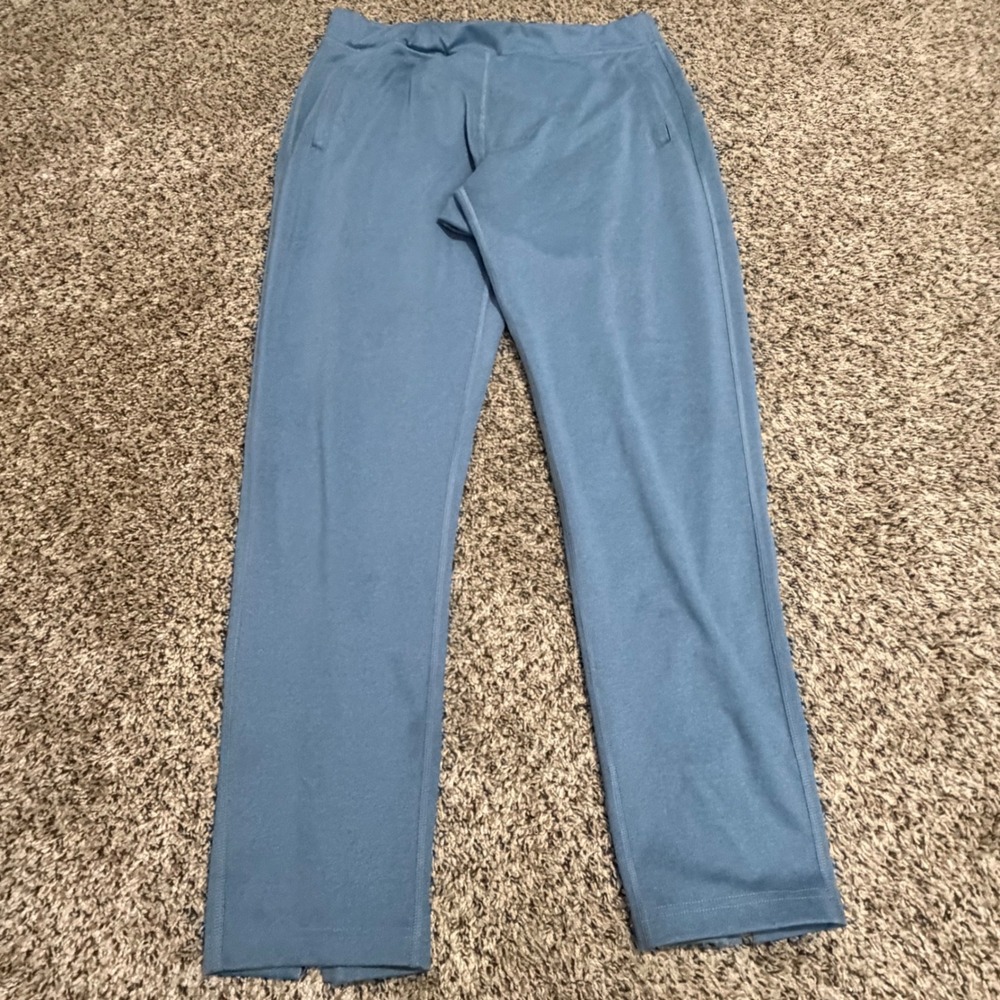 Peter Millar Crown Sport Mens Blue Performance Joggers Zipper Ankle Pants L